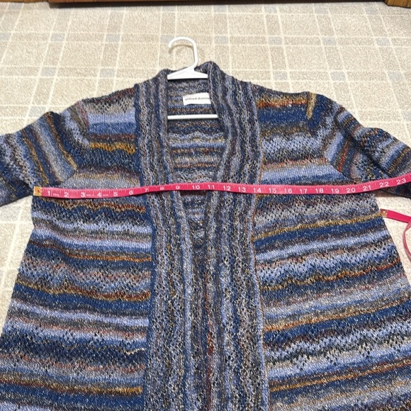 Alfred Dunner Multicolor Fall Colors Striped Knit Open Cardigan size S - Picture 4 of 6